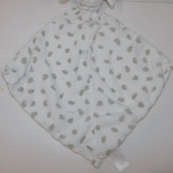 Angel Dear White Gray Polka Dot Dalmatian Dog Security Blanket Baby Lovey Nunu - Picture 4 of 5